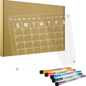 Acrylic magnetic fridge Calendar with Markers